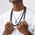 Miniatyrbillede 3 af 7: Krone Initial A-Z Halskæde, Iced Out Bogstav Vedhæng med 22-24 Tommer Kæde, Mænd Kvinder Bling Hip Hop Alfabet Navn Smykker Gave Store Initialer Halskæder C Black
