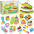 Pikkukuva 1 / 8: Kitchen Creations Leikkielintarvikkeet Playdough -setit lapsille. Esikouluikäisten leikkileipomo Play Dough -setit lapsille, lahja pojille ja tytöille 50 työkalua, 5 yhdistelmäväriä