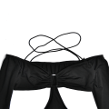 Pikkukuva 5 / 8: Up Backless Ruched Criss Cross Cutout Short Dresses(Black L)