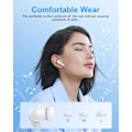 Pikkukuva 6 / 6: Langattomat nappikuulokkeet Bluetooth-kuulokkeet, 40 tunnin toistoaika Stereo IPX5 vedenpitävät nappikuulokkeet, LED-virranäyttö Langattomat nappikuulokkeet mikrofonilla White