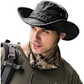 Miniatyrbillede 6 af 6: Solhatte til mænd og kvinder, spandhat UPF 50+ Boonie Hat sammenklappelig UV-beskyttelse Vandring Strandfiskeri Sommer Safari green Mang Pattern