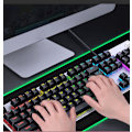 Miniatyrbillede 10 af 10: RGB Gaming Musemåtte, LED Blød Ekstra Stor Udvidet Computer Tastatur og Musemåtte, Vandtæt Skridsikker Gummibase til Gamer(31,5 x 15,7 Tommer)