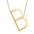 Miniatyrbild 1 av 3: Sidosatt block initial bokstavshänge halsband för kvinnor ---