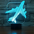 Miniatyrbild 8 av 8: Flygplan 3D LED Civil Optisk Illusion Nattlampa, ZTOP 7 Färgbyte Touch Switch USB-driven Sovrumsdekoration Skrivbordslampa