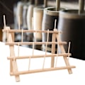 Miniatyrbild 6 av 10: Träfärgad 20 Spolar Kontråd Ställ Rack Fällbar Sömnad Broderi Förvaring Hållare Organizer