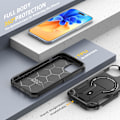 Miniatyrbilde 7 av 7: Magnetisk iPhone-etui med stativ, kompatibel med MagSafe, robust innebygd støtte, militærgradert fallbeskyttelse støtsikker for iPhone Black iPhone 14