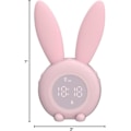 Pikkukuva 8 / 8: Lasten Bunny-herätyskello yövalolla, 6 soittoääntä, söpö kosketusohjaus ja ladattava torkkutoiminto lapsille tyttöjen makuuhuoneeseen