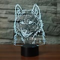 Miniatyrbild 1 av 8: 3D Varg Huvud Nattlampa Touch Bord Skrivbord Optisk Illusion L