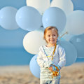 Miniatyrbillede 6 af 7: 129 stk. støvede blå balloner i forskellige størrelser 18 12 10 5 tommer latex haze blå ballonbue til festdekoration fødselsdag bryllup forlovelser Ann Haze Blue