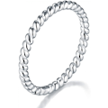 Miniatyrbild 1 av 2: S925 Sterling Silver Ring, Twisted Eternity Band Stacka