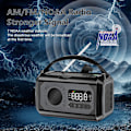 Pikkukuva 4 / 7: 12000mAh Käsikäyttöinen Hätäradio, AM/FM/NOAA, Monitoiminen Aurinkoenergialla Toimiva Radio, 2 Aurinkopaneelia, USB-Lataus, Taskulamppu & LED-Lukuvalo, SOS-Hälytin Grey
