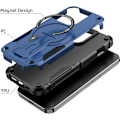 Miniatyrbild 6 av 7: Magnetiskt iPhone-fodral med stativ, kompatibelt med MagSafe, robust inbyggt stativ, militärklassat fallskydd stötsäkert för iPhone Blue iPhone 14 Pro Max