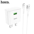 hoco. C92B enkelport QC3.0 brittisk standard laddare set su