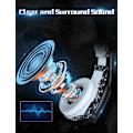 Pikkukuva 2 / 7: Peliheadset Mikrofonilla, Pelikuulokkeet Stereo 7.1 Surround Sound PS4 Kuulokkeet 50mm Ajurit, 3.5mm Audioliitin Korvan Yli Kuulokkeet Langalliset