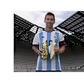 Miniatyrbilde 8 av 9: Messi Fotballsko Nye Lange Pigger Herre Dame Innendørs Utendørs Fotballsko for Stor Gutt AG/FG Gold 45