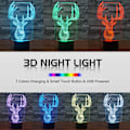 Miniatyrbild 2 av 7: 3D Illusion Lamp LED Deer Nattljus Djur Leksaker 7 Färg Ch