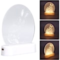 Miniatyrbilde 3 av 8: Kanin 3D nattlys, kanin som holder eggmønsterlampe energisparende LED påske lys batteridrevet skrivebord bordlamper for soverom stue barn