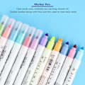 Miniatyrbilde 8 av 10: 12 farger dobbelthodet fluorescerende penner tegning mild liner penn highlighter stasjonær