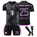Miniatyrbillede 1 af 2: 23-24 Bayern Away Fodboldtrøje Børns fodboldsæt No.25 Muller 20