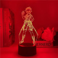 Miniatyrbilde 3 av 6: Genshin Impact Bennett Lampe Nattlys Illusionslys 3D for Barn Gutter Jenter Soverom LED Dekorbelysning Barn Julegave Sengelampe Fargerik Bi