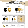 Miniatyrbillede 2 af 8: Sort og guld ballonbue guirlande sæt, 5 10 12 18 tommer sort guld konfetti latex balloner til 2024 dimission dekorationer jubilæum fødselsdagsfest