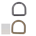 Miniatyrbillede 10 af 10: 120 stk. Metal D-ringe Bronze og Sølv Sort Glans Rustfrit Metal Små D-ringe til Tøj Rygsæk Bælte