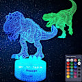 Miniatyrbild 1 av 7: Dinosaurie Leksaker, T Rex 3D Nattlampa med Fjärrkontroll & Smart Touch Leksaker Presenter 2 3 4 5 6 7 8 År Gammal Pojke Födelsedagspresenter (2 Paneler)