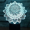 Miniatyrbild 5 av 8: Optisk Illusion 3D Lotusblomma Nattlampa USB-Ström Touch Switch LED Dekoration Bordsslampa 7 Färger Växlande Ljus Jul Födelsedag Barn K