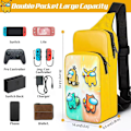 Miniatyrbild 3 av 5: Söt Reseväska för Nintendo Switch/Lite/OLED/Steam Deck, Bärbar Crossbody Axelväska för NS SD Konsol Dock Joy-Cons Tillbehör Förvaring Yellow