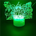 Miniatyrbild 3 av 7: One Piece Luffy 3D Illusionslampa med Smart Touch, RGB-effekt, USB-driven, Kreativ 3D Japansk Animelampa