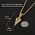 Miniatyrbillede 5 af 7: Herre Arrowhead Arrow rustfrit stål vedhæng halskæde med stål hvede kæde Yellow