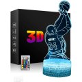 Miniatyrbillede 1 af 7: LED Basketball Natlampe, 3D Illusion Lampe Basketball Gavelys