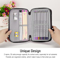 Miniatyrbillede 5 af 10: 35 Slots Bærbar Tegning Skitse Pensel Pen Etui Holder Taske Etui Pung (Sort)