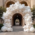 Miniatyrbillede 5 af 7: 130 stk. hvide balloner i forskellige størrelser 18\" 12\" 10\" 5\" ballonbue guirlande sæt perfekt til fødselsdagsfest, dimission, babyshower, bryllup, ferie D White