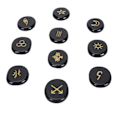 Miniatyrbillede 5 af 10: 10 stk. Runesten Krystal Sæt Eliminer Negativitet Indgraveret Helbredende Runesten Håndmalet Spådomsværktøjer til Meditation Obsidian