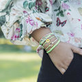Miniatyrbilde 3 av 7: Solsikke-snor-armbånd Håndlaget flettet tau med sjarm Boho Surfer-armbånd for kvinner Green