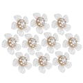 Miniatyrbilde 2 av 10: 10 stk Imitasjon Perle Blomsterformet Knapp DIY Anheng Bryllupsdekorasjon HårtilbehørRhinestones Kunstig Perle Blomst