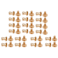 Miniatyrbild 1 av 10: 20 set skruvspik nitar koppar runt huvud stift fläck skruvback för armband väska kläder skor bälte dekoration guld