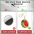 Miniatyrbillede 4 af 6: Læder nøgleringholder etui kompatibel med Apple AirTag, sød beskyttende Air Tag cover med nøglering, anti-scratch finder GPS tracker etui til Watermelon