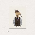 Miniatyrbild 7 av 8: Animal Gentleman Väggkonst Canvas Tryck Affisch, Enkelt Mode Vattenfärg Konst Dra