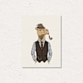 Miniatyrbild 7 av 8: Djur Gentleman Väggkonst Canvas Tryck Affisch, Enkelt Mode Vattenfärg Konst Dra