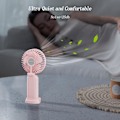 Miniatyrbild 6 av 6: Bärbar Fläkt, 4200mAh Batteridriven Fläkt, 5 Hastigheter & Digital Display, 180° Vikbar Sminkfläkt för Kvinnor med Bas, Handhållen/Hals/De
