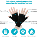Miniatyrbillede 2 af 6: 2 stk. Unisex håndledsstøtte ærme fingerløse håndledshandsker kompression gigt handsker sports håndledsstøtte bandage (sort M)