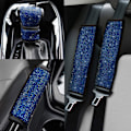 Miniatyrbild 1 av 6: Mjuka sammetssätesbältes axelskydd med Bling Rhinestones Bilsäte Bling Sätesbältesöverdrag för kvinnor, Kristallhandbromsskydd, Bling Set 4-pack Set Universal