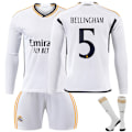 Pikkukuva 1 / 2: Real Madrid Kotipelipaita Pitkähihainen Setti Lapsille 23-24 No.5 Bellingham 2XL