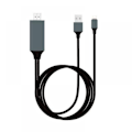 Miniatyrbild 1 av 2: [Apple-certifierad] Lightning till HDMI-adapterkabel, 1080P Digital AV Sync Audio & Video-kontakter Sladd för TV/Projektor/Monitor-6,6ft (Svart)