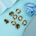 Miniatyrbild 3 av 9: 10 st sy zircon strass ellipsform DIY skor kläder tillbehör 8x10mm grön