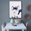 Miniatyrbild 5 av 6: Katter, Flamingos och Älg Väggkonst Canvas Tryck Affisch, Enkelt Mode Vattenfärg