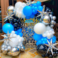 Miniatyrbillede 4 af 7: 129 stk. lyseblå balloner i forskellige størrelser 18 12 10 5 tommer til guirlandebue, blå balloner til fødselsdag, køn afsløring, babyshower, himmelblå balloner P Blue