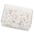 Miniatyrbilde 6 av 10: 200 stk runde kuleplasttrykknapper Tommelfingerknapper Dekorative DIY-verktøy (hvit)